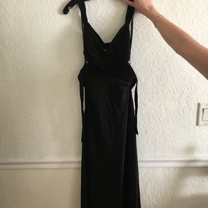 Black open back dress
